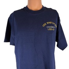 Vintage USS Whetstone T Shirt Mens Size M Blue United States Navy Ship 90s  picture