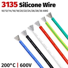 Flexible Soft Silicone Wire Cable 10/12/14/16/18/20/22/24/26/28/30 AWG UL3135 picture