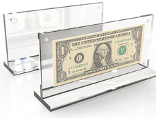 2Pack Acrylic Dollar Bill Display Frame Currency Paper Money Holder Display Case picture