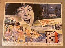 FRIDAY THE 13TH 1980 Vintage UK Quad Cinema Poster Horror Slasher   picture