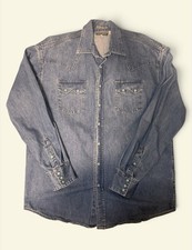 Stetson Men's Denim Western Snap Shirt Size XL picture