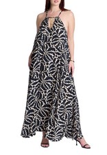 ELOQUII Women's Plus Size Hardware Detail Trapeze Maxi Dress picture