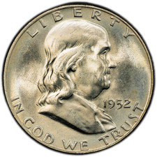 1952-D PCGS MS64 FBL Franklin Half Dollar | Light Golden Toning | Nice Luster picture