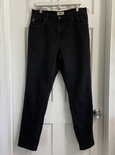 L.L. Bean Men’s Jeans Size 35 x 32 Tapered Leg Black Logo Patch picture