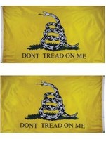 3x5 Gadsden Don't Tread on Me 2 Faced Double Sided 2-ply Flag #2 Gift Set #2 picture