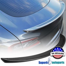 Fits 2012-2018 Tesla Model S Factory Real Carbon Fiber Trunk Spoiler Wing 1PC picture