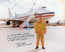 FITZ FULTON SIGNED 8x10 COLOR PHOTO+COA LEGENDARY NASA 747 TEST PILOT reprint picture
