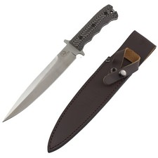 Tassie Tiger P8 Pig Sticker Hunting Fixed Blade Bowie Knife Black Tan G10 Handle picture