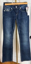 Seven7 Womens Bootcut Jeans Size 3 NWT Dark Wash Stretch Bling Pocket Denim 0573 picture