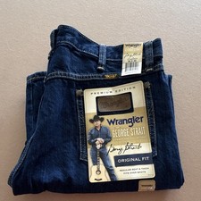 Wrangler Men's Cowboy Cut Original Fit Dark Wash Straight Leg Jeans Size 35. picture