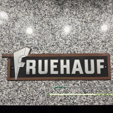 Vintage FRUEHAUF Aluminum Semi Truck Trailer Emblem Sign Original Advertising picture