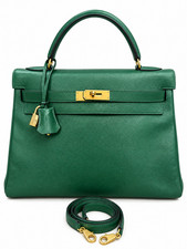 Hermès Kelly 32 Vert Verigo Green Leather Top Handle Shoulder Bag Gold HW picture