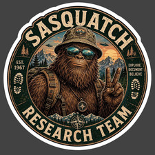Bigfoot Sticker Vinyl Decal Sasquatch Research Team Cryptid Hunter Gift picture