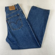 Levi's Premium Ribcage Jeans Womens 30x29 Blue High Rise Straight Button Fly picture