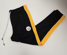NFL Team Apparel Pittsburgh Steelers Track Pants 'Black Yellow' / Men's Large picture