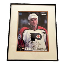 NHL Eric Lindros Philadelphia Flyers Autographed Framed Photo 12” X 15” #2392 picture