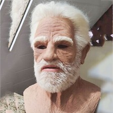 Latex Old Man Mask Male Disguise Cosplay Costume Halloween Realistic Party Masks picture