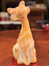 RARE Fenton Chocolate Swirl Caramel Slag Glass Winking Alley Cat 11