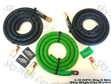Sky High Oversized 1/0 Gauge OFC AWG Big 3 Upgrade GREEN/BLACK Electrical Wiring picture