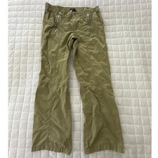 Vintage Gap Cargo Pants Women Medium Green Low Rise Flare Zip Ankle Y2K Grunge picture