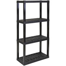4 Tier Heavy Duty Storage Shelves Unit for Garage 57H x 30W x 14D Plastic Rack picture