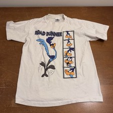 VINTAGE  Road Runner  Shirt Mens Large White Looney TunesACME Clothing USA 90s picture