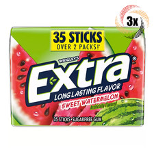 3x Packs Wrigley's Extra Sweet Watermelon Gum | 35 Sticks Each | Sugar Free picture