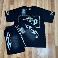 Hellstar Men’s 2-Piece Cotton Knit Set Graphic Tee & Shorts Pockets LARGE picture