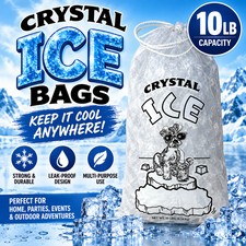 10 lb Clear Plastic Ice Bags with Drawstring, Heavy-Duty Freezer-Grade picture