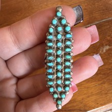 1960s Vintage Native American Zuni snake eye Turquoise Sterling Silver Ring picture