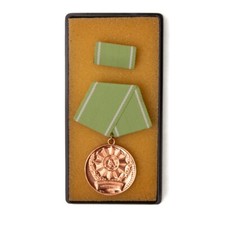 Authentic East German Interior Ministry Armed Forces Excellence Medal w/ Ribbon picture