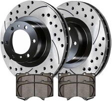 Front Ceramic Performance Brake Pads Drilled Slotted Rotors Kit for Tacoma 05-21 picture