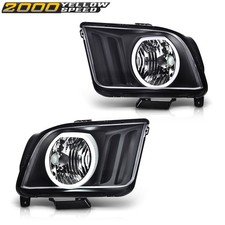 Fit For 2005-2009 Ford Mustang LED DRL Halo Headlights Assembly Black Headlamps  picture