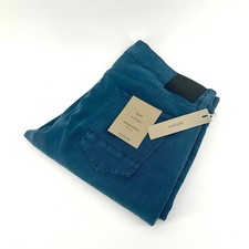 Hudson Blake Jeans Mens 36 Teal Blue Solid Slim Straight 5 Pocket Twill NWT picture
