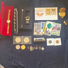 Junk Drawer Lot/ 925 Silver 24grams/Vintage Items/Coins/Watch/ Vintage Jewelry picture