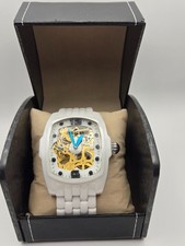 Invicta Lupah 48 mm White Ceramic Gold Movement Mechanical 1114 Rare Men's Watch picture