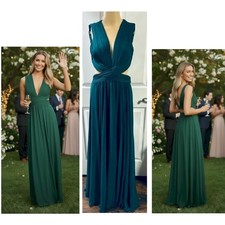 Lulu's Vivid Imagination Emerald Green Cutout Maxi Dress Large New NWT picture
