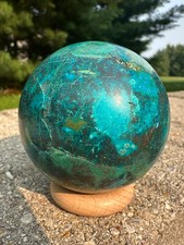 434g  natural blue turquiose sphere chrysocolla crystal ball picture