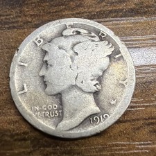1919-D Mercury Dime - Actual Coin Same Day Ship Good Bargain picture