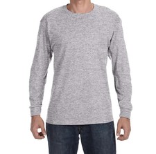 Men's 100% Cotton Crew Neck Long Sleeve Tee Casual Basic T-Shirt S-4XL picture