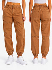 BDG Urban Outfitters XS Brown Utility Cargo Jogger Pants NWOT picture