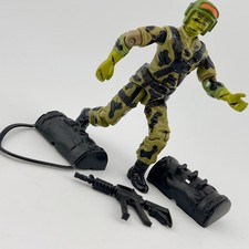 Vintage Hasbro GI Joe Hit & Run V1 1988 Camo Light Infantryman Figure +Bag Gun picture