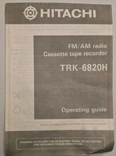 Vtg HITACHI TRK-6820H AM/FM Radio Cassette Player Boombox Operating Guide Rare picture