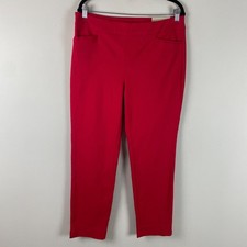 Chicos So Slimming Brigitte Textured Ankle Pants Size 2 US 12 L Cherry Red picture