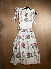 Agua by Agua Bendita Guanguaco Orquidea Linen Midi Dress S NWT $1550 brand new picture