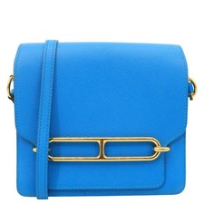 HERMES Roulis Sac Evercolor Mini Pebbled Calfskin Leather Shoulder Bag Blue picture