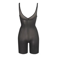 Skims Sheer Sculpt Open Bust Mid Thigh Bodysuit Onyx Black SH-BSS-0014 Womens 2X picture