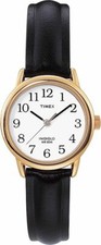 Timex T20433, Women's Easy Reader, Black Leather Watch, Indiglo, 25MM Case, NEW picture