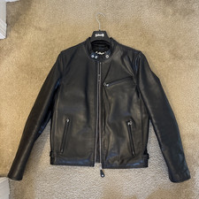 Schott NYC LC-940D Men’s Black Cowhide Leather Biker Jacket Size M picture