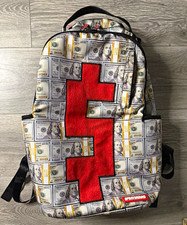Sprayground Money Print Red Cross Backpack Multicolor Zip Large Unisex picture